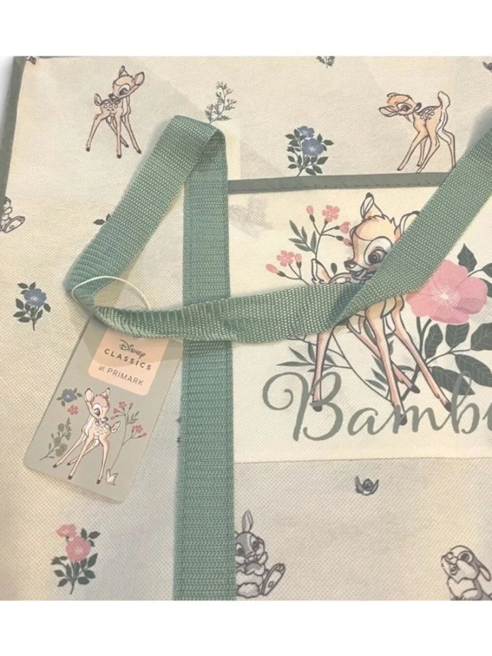 Primark Disney Bambi XL Lightweight Storage Bag Foldaway Handles Zips NWT